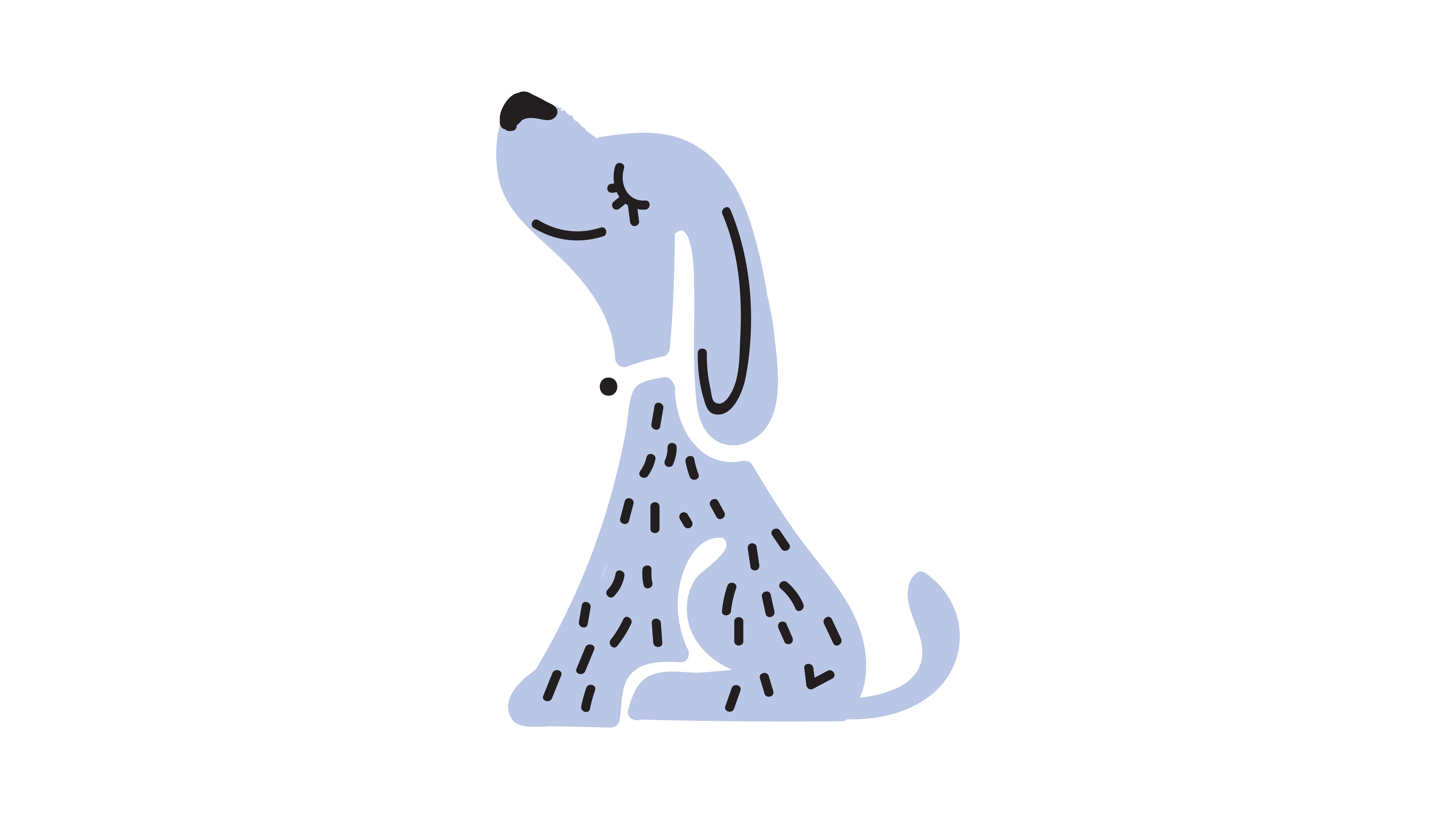 Personaje lila de Little Friends